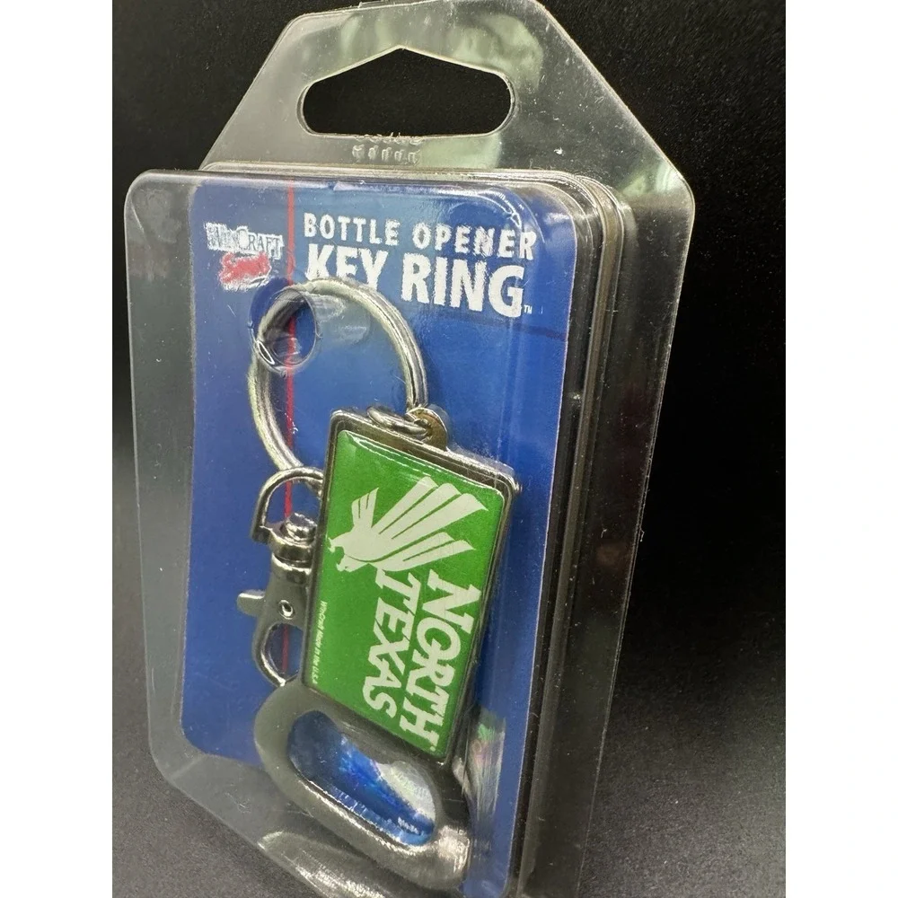 North Texas Bottle Opener Key Ring - NIB